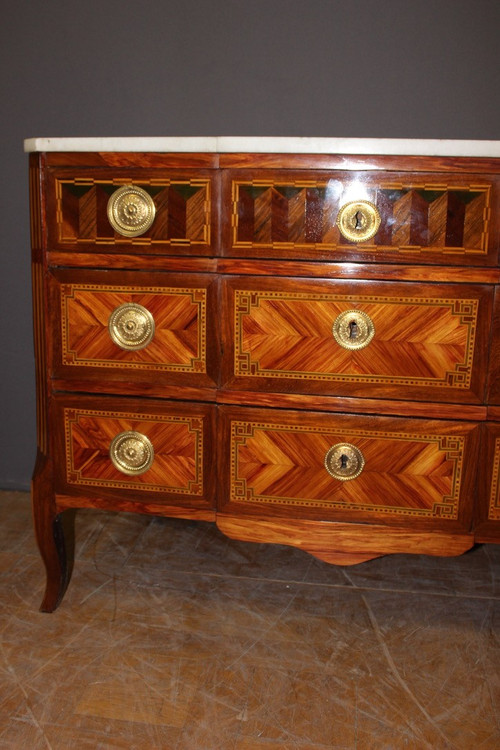 18th Century Transition Inlaid Chest Of Drawers