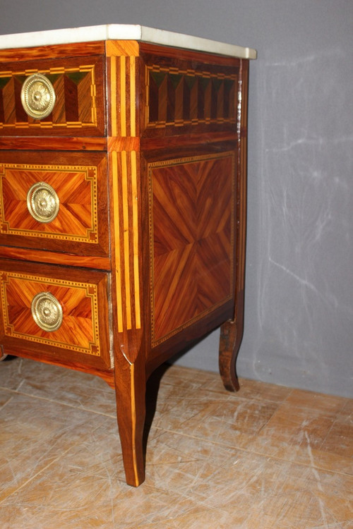 18th Century Transition Inlaid Chest Of Drawers