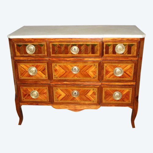 18th Century Transition Inlaid Chest Of Drawers