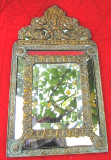 Louis XIV style 19th century pediment mirror