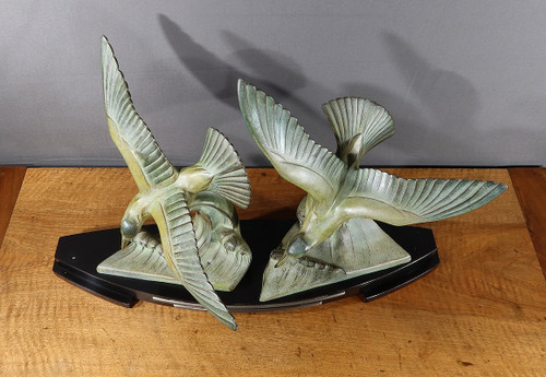 Large Regule "Les Mouettes", attributed to I.Rochard, Art Deco - 1940