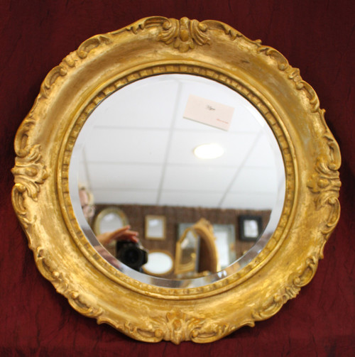 Ø 47 Cm, Miroir Rond De Style Louis XV, Glace Biseautée