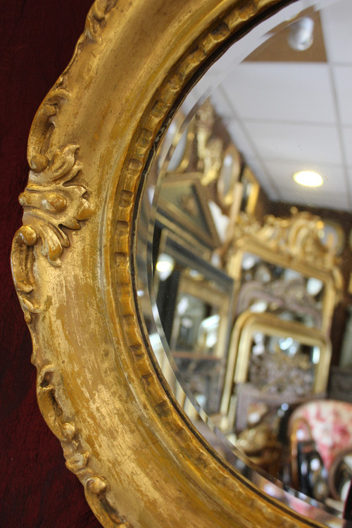 Ø 47 Cm, Miroir Rond De Style Louis XV, Glace Biseautée