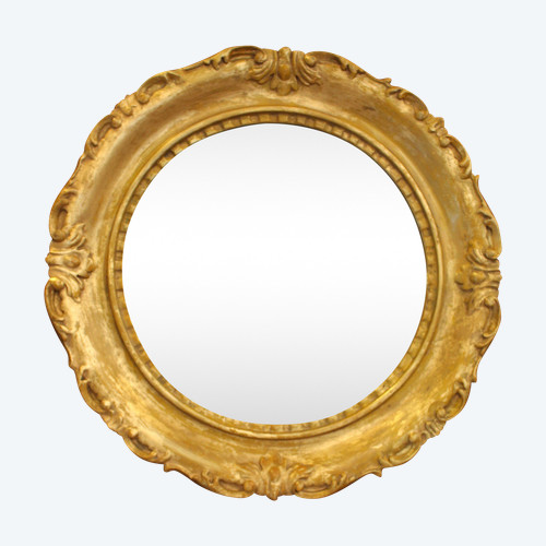 Ø 47 Cm, Miroir Rond De Style Louis XV, Glace Biseautée