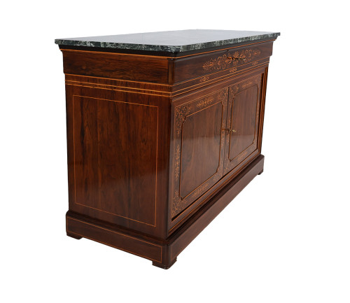 Charles X period rosewood chest of drawers with doors