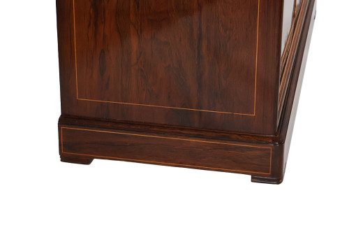 Charles X period rosewood chest of drawers with doors