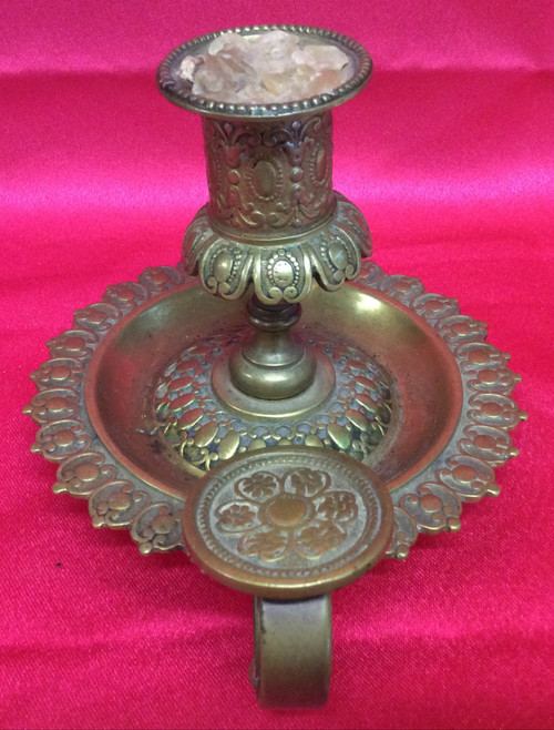 Bronze hand candlestick 19th century