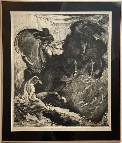 Etching 'The Abduction of Proserpina ' by Jean-Louis VIARD