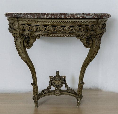 Napoleon III period Louis XVI lacquered console table