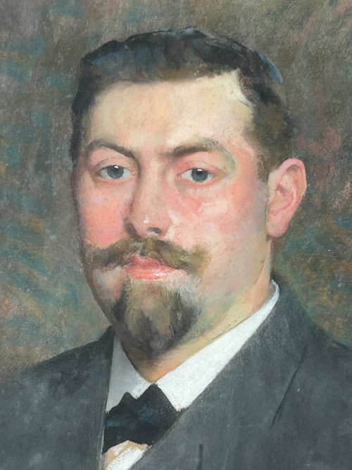 François Maurice Lard (1864-1908) Portrait - Pastel Signé Daté 1904