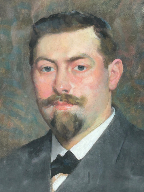 François Maurice Lard (1864-1908) Portrait - Pastel Signé Daté 1904