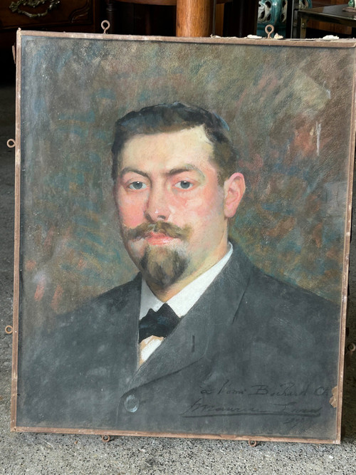 François Maurice Lard (1864-1908) Portrait - Pastel Signé Daté 1904