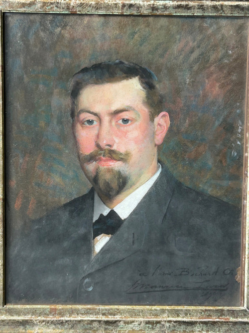 François Maurice Lard (1864-1908) Portrait - Pastel Signé Daté 1904