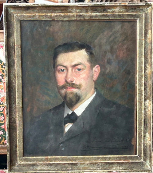 François Maurice Lard (1864-1908) Portrait - Pastel Signé Daté 1904