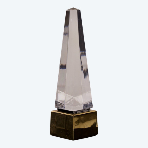 Obelisk" lamp in lucite.