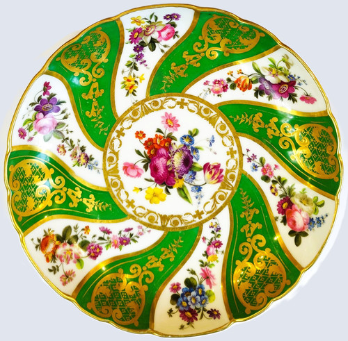 Hand Painted Paris Porcelain Plate Dish 19th C