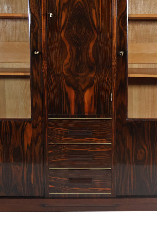 Art Deco macassar ebony bookcase