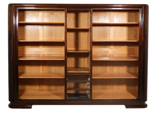 Art Deco macassar ebony bookcase