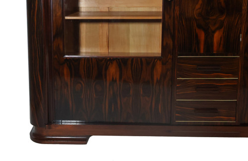 Art Deco macassar ebony bookcase