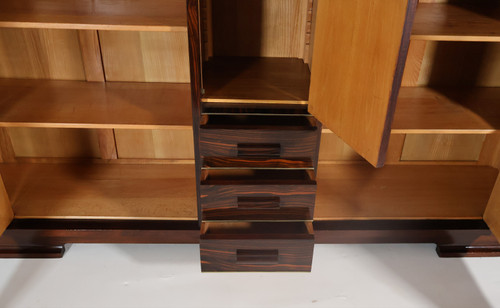 Art Deco macassar ebony bookcase