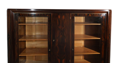 Art Deco macassar ebony bookcase