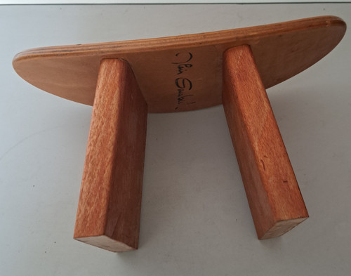 Bench For meditation beech signed Alain Gobert mid 20th century