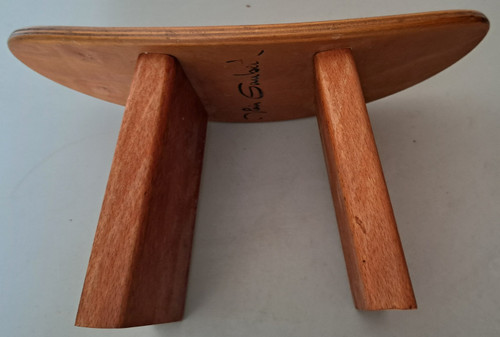 Bench For meditation beech signed Alain Gobert mid 20th century