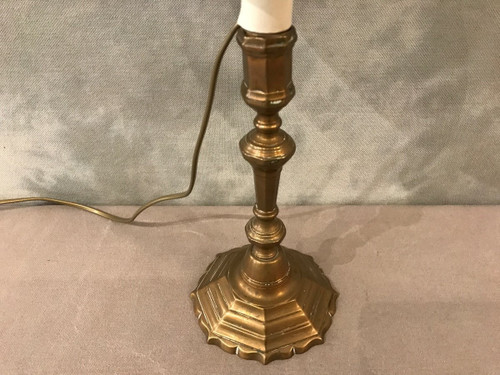 Candlestick mounted as an 18th century lamp