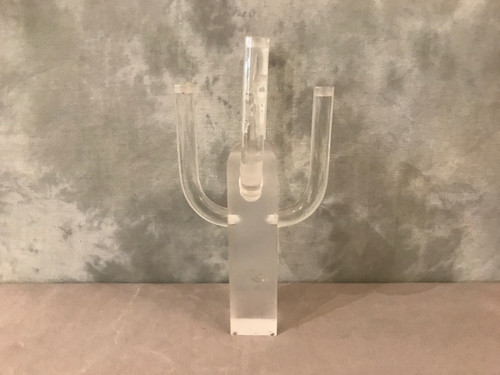 Plexiglass candlestick circa 1970