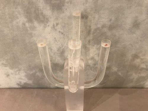 Plexiglass candlestick circa 1970