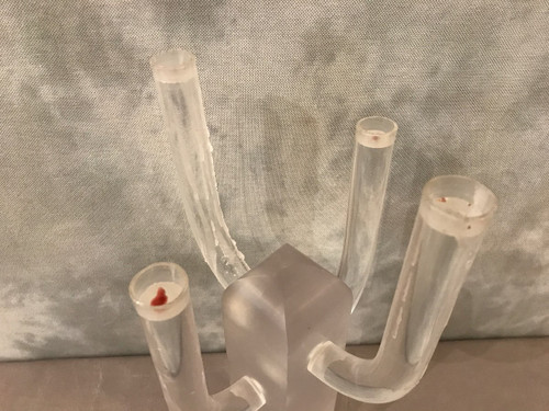 Plexiglass candlestick circa 1970