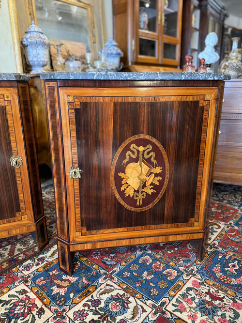 Pair of 18th century Louis XVI corner cupboards