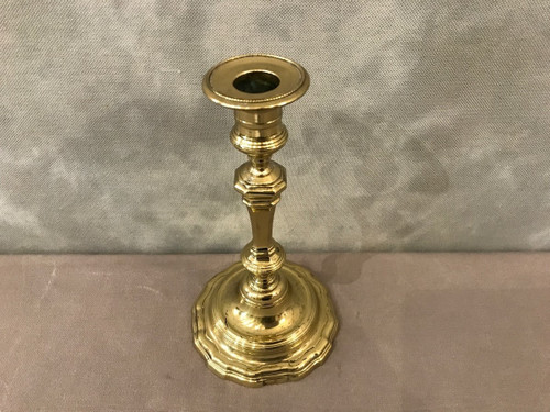 19th century polished bronze candlestick