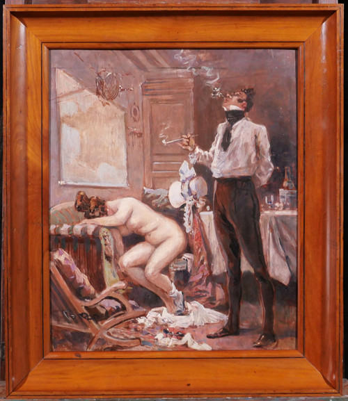 Georges CONRAD 1874-1936 Le départ en voyage de l'homme aimé, painting, circa 1900