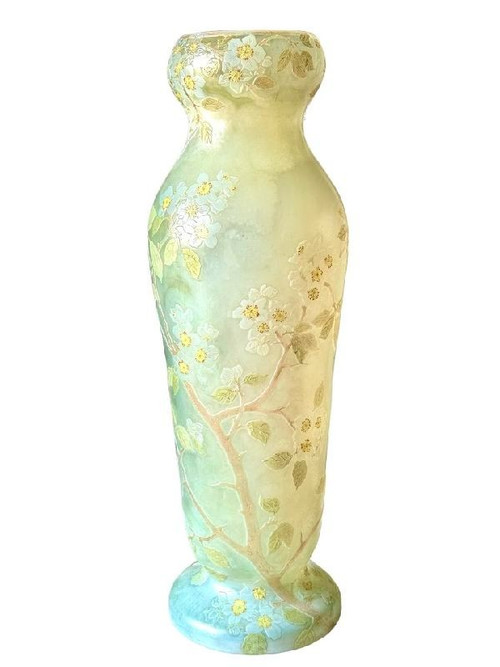 Legras Monumental Vase "Apple Blossoms"