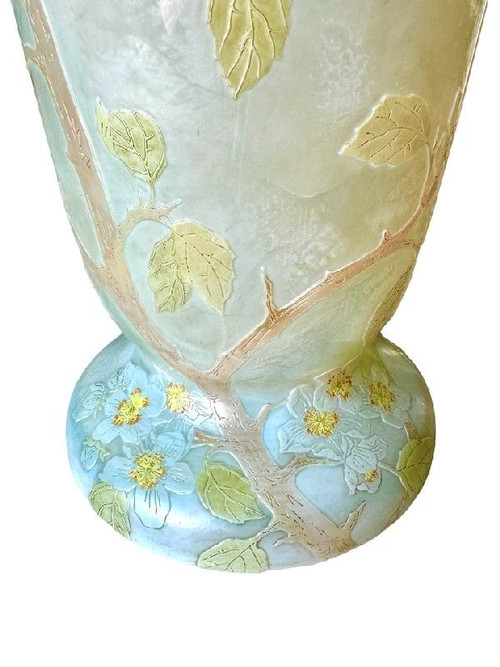 Legras Monumental Vase "Apple Blossoms"