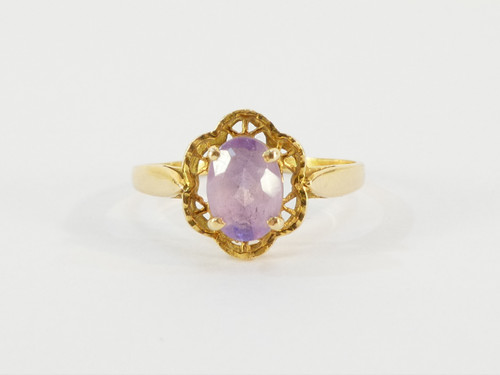 18-karat yellow GOLD ring with amethyst