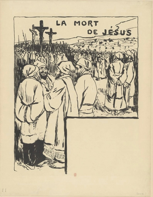 Original drawing by Théophile Alexandre Steinlen accompanied by a letter from Ernest Renan