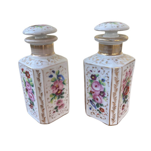 Pair of Old Paris Toilet Bottles - Louis Philippe Period - 19th Century