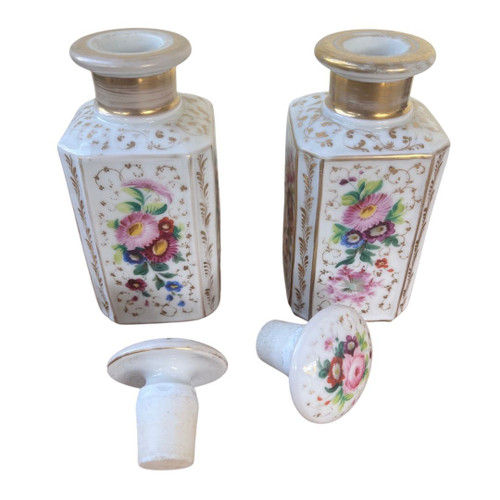 Pair of Old Paris Toilet Bottles - Louis Philippe Period - 19th Century