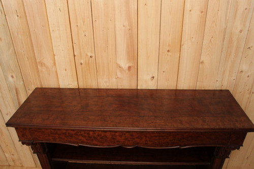 Large 19th century dappled mahogany console table