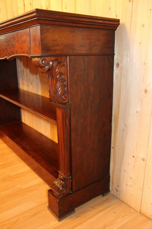 Large 19th century dappled mahogany console table