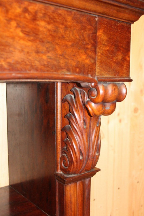 Large 19th century dappled mahogany console table