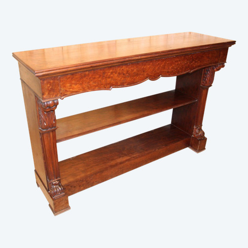 Large 19th century dappled mahogany console table