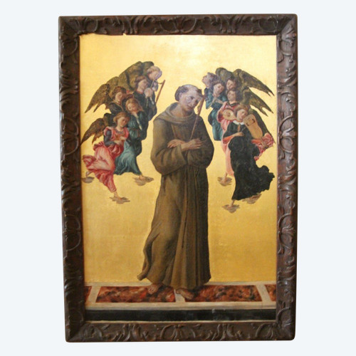 Painting Of Saint Francis Of Assisi With Angels By Sandro Botticelli