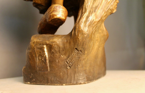 "Friedrich Goldscheider, Jeune Femme" Gilded Terracotta