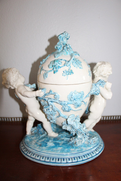 Grand Sucrier En Faience XIXe