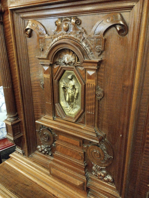 Cabinet - Neo-renaissance - Walnut - Bronze - V. 1880.