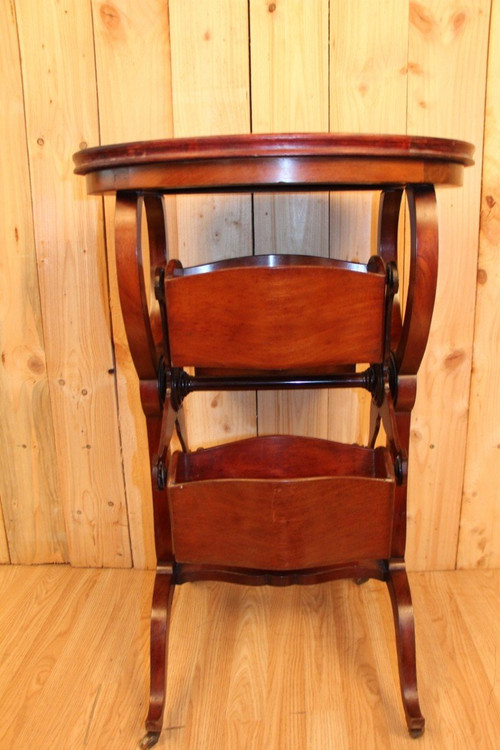 Mahogany Side Table, English, Magazine Holder