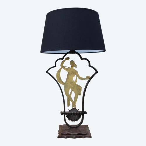 Lampe von Edgar Brandt aus Art-Deco-Schmiedeeisen